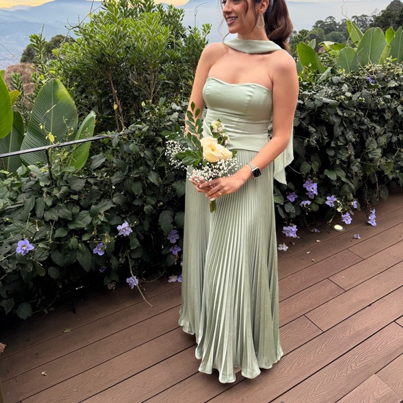 Azazie Rylan Dusty Sage Maxi Dress - Picture 4 of 4